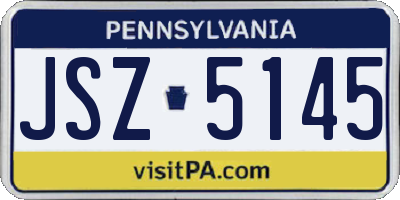 PA license plate JSZ5145