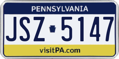 PA license plate JSZ5147