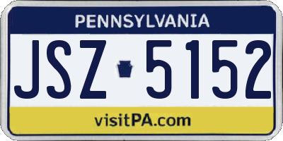 PA license plate JSZ5152