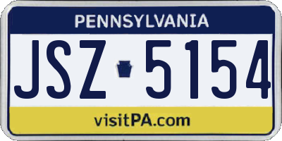 PA license plate JSZ5154