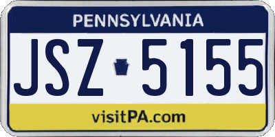 PA license plate JSZ5155