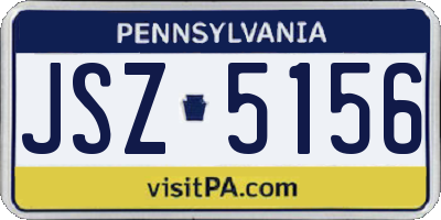 PA license plate JSZ5156