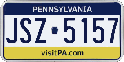 PA license plate JSZ5157