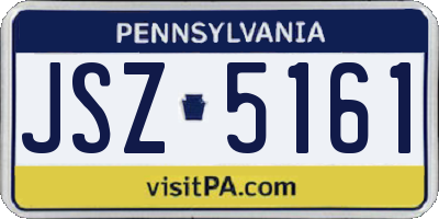 PA license plate JSZ5161