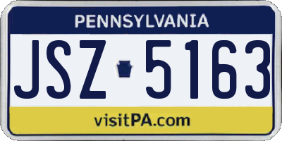 PA license plate JSZ5163