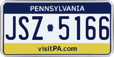PA license plate JSZ5166