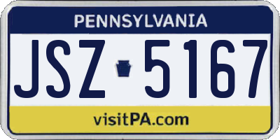 PA license plate JSZ5167