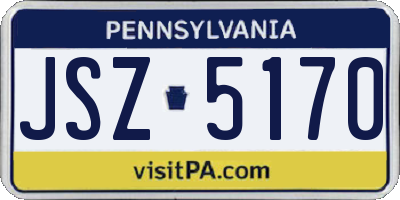 PA license plate JSZ5170