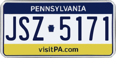 PA license plate JSZ5171