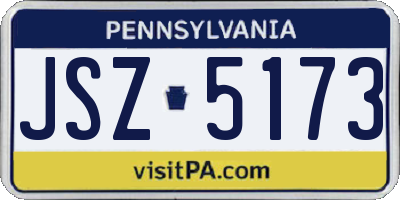 PA license plate JSZ5173