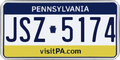 PA license plate JSZ5174