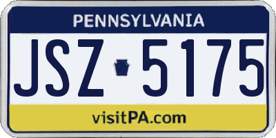 PA license plate JSZ5175