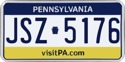 PA license plate JSZ5176