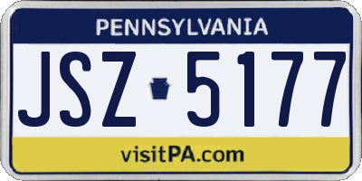 PA license plate JSZ5177