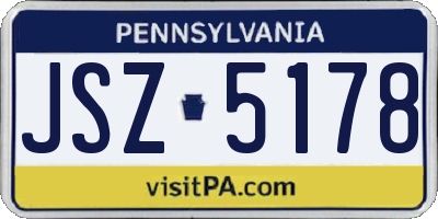 PA license plate JSZ5178