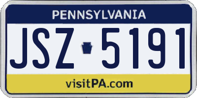 PA license plate JSZ5191