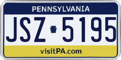 PA license plate JSZ5195