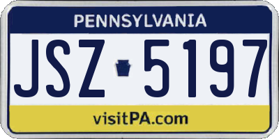 PA license plate JSZ5197