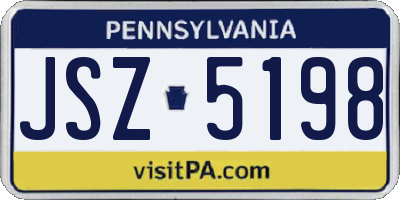 PA license plate JSZ5198