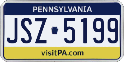 PA license plate JSZ5199
