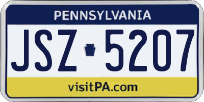 PA license plate JSZ5207