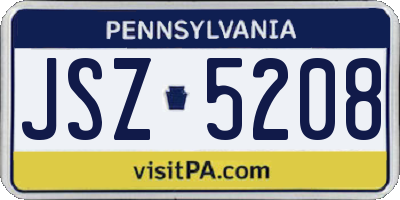 PA license plate JSZ5208