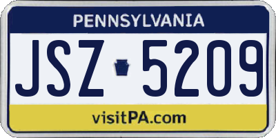 PA license plate JSZ5209