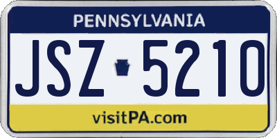 PA license plate JSZ5210