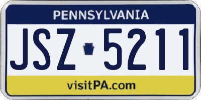 PA license plate JSZ5211