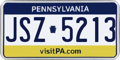 PA license plate JSZ5213