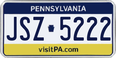 PA license plate JSZ5222
