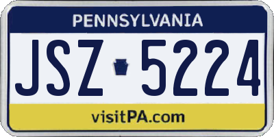 PA license plate JSZ5224