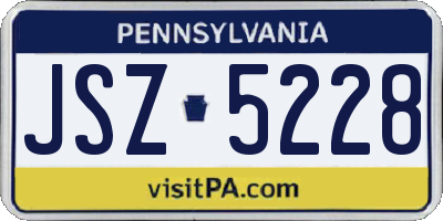 PA license plate JSZ5228