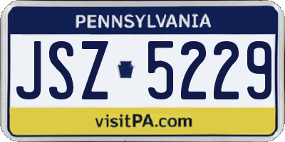 PA license plate JSZ5229