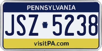 PA license plate JSZ5238
