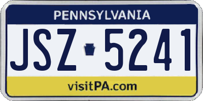 PA license plate JSZ5241