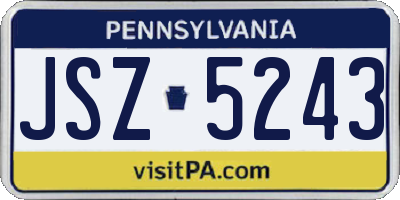 PA license plate JSZ5243