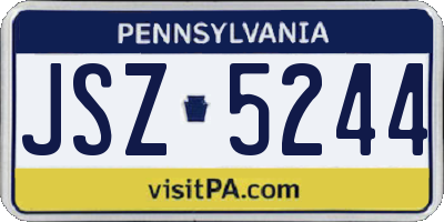 PA license plate JSZ5244
