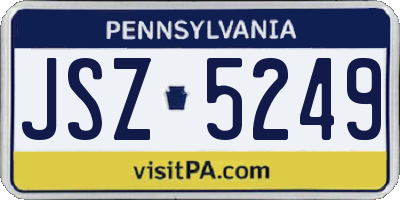 PA license plate JSZ5249