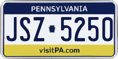 PA license plate JSZ5250