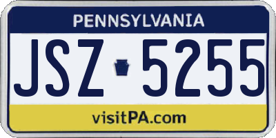 PA license plate JSZ5255
