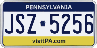 PA license plate JSZ5256