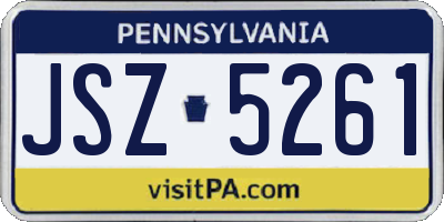 PA license plate JSZ5261