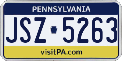 PA license plate JSZ5263