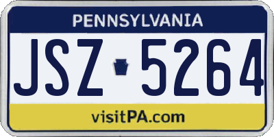 PA license plate JSZ5264