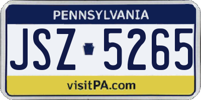 PA license plate JSZ5265
