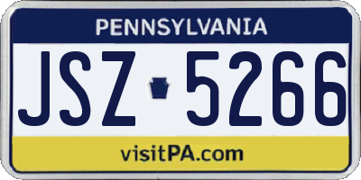PA license plate JSZ5266