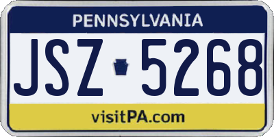 PA license plate JSZ5268