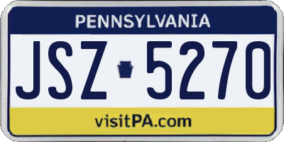 PA license plate JSZ5270
