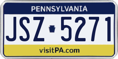 PA license plate JSZ5271